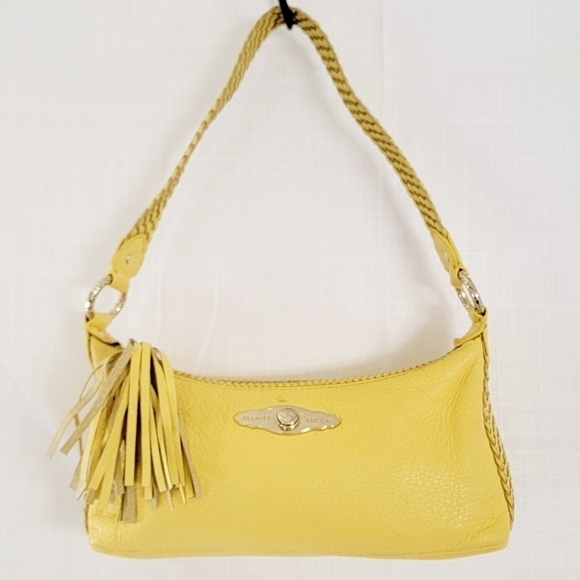 Elliott Lucca Vintage Yellow Leather Shoulder Bag - Picture 1 of 13